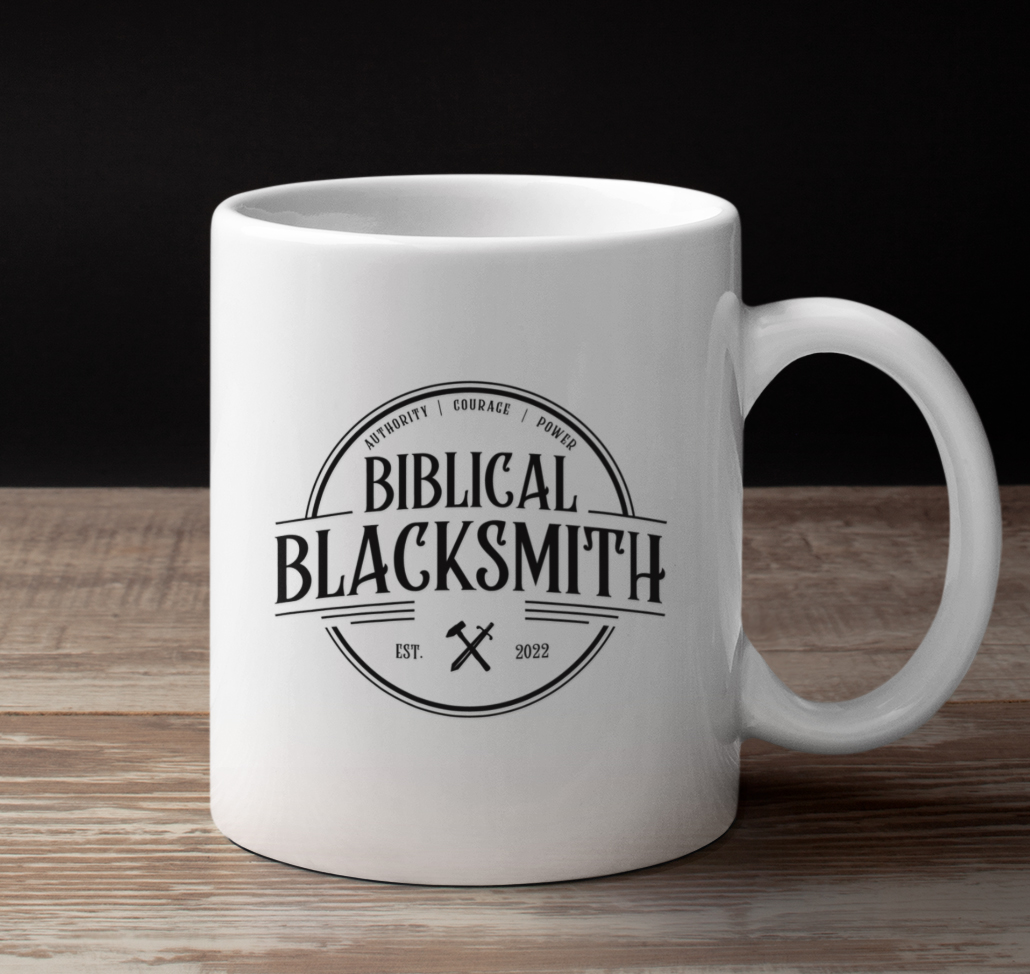 Biblical Blacksmith logo mug